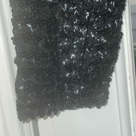 Vintage black sequin cropped long sleeve blazer jacket button down size 6 NWT - Picture 11 of 15